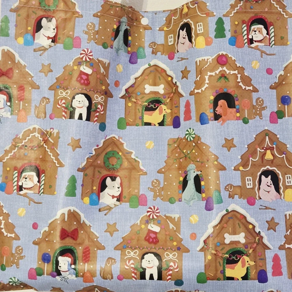 Christmas Gingerbread Houses Dogs Dog House Candy Canes TJMaxx Tote Bag Gift